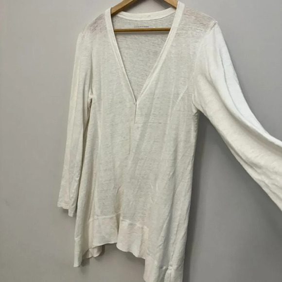 Eileen Fisher Linen Button Front V-Neck Cardigan Coastal Grandma White Women's M - Picture 4 of 14